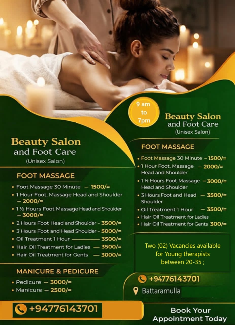 💆♀️ Beauty Salon & Foot Care (Unisex Salon) 💆♂️