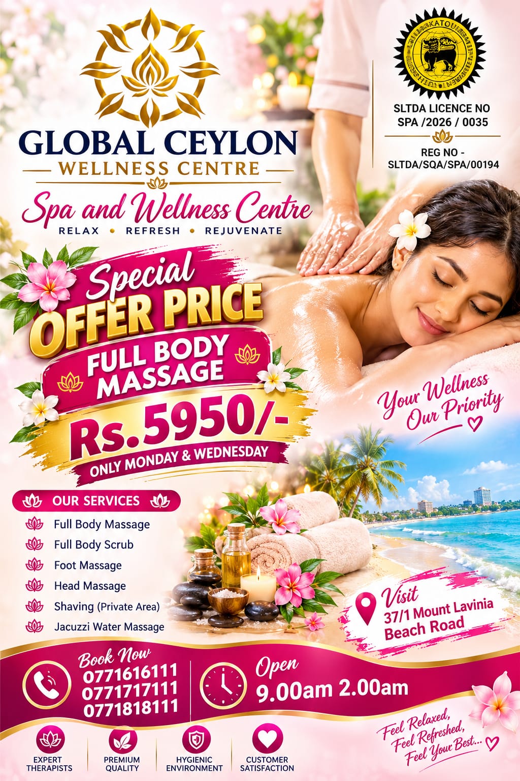 🪷🪷 G L O B A L C E Y L O N Spa and Wellness Centre 🪷🪷